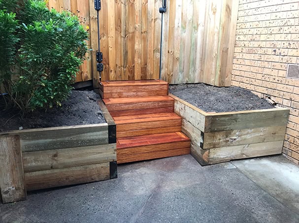 wooden steps and fence