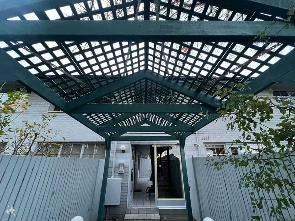 pergola completed in glen huntley, painted dark free